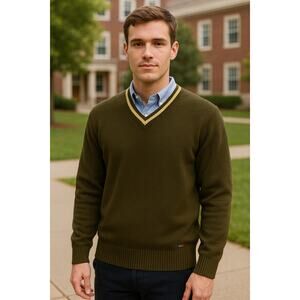 Vintage Tommy Hilfiger 100% Lambswool V-Neck Sweater XL